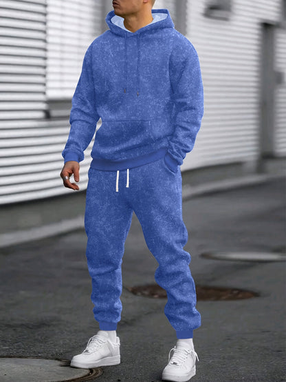 Herren Hoodie & Jogginghose Set Tarnmuster, Sportanzug mit Kapuze und Kordelzug, Trainingsanzug
