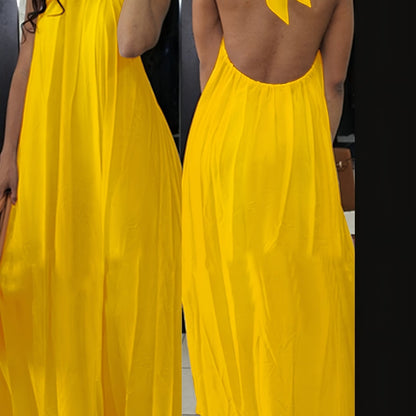 Damen Maxikleid mit Rückenfrei und Neckholder – Elegantes Sommerkleid für besondere Anlässe