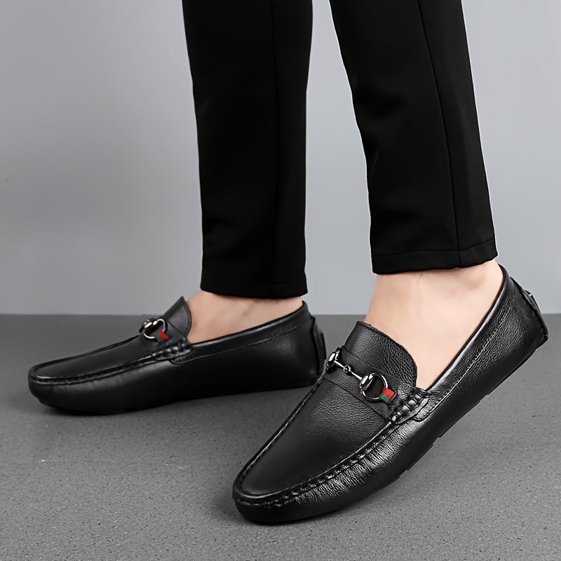Herren Mokassins Slip-On Loafer mit Schnalle – Eleganter Freizeitschuh für Alltag und Freizeit