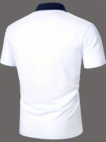 Herren Poloshirt mit Kontrastkragen und sportlichem Streifendesign