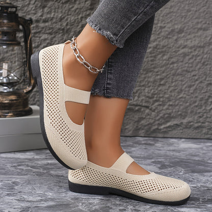 Damen Mary Jane Komfort-Slipper für Alltag und Spaziergänge – Atmungsaktive Flats