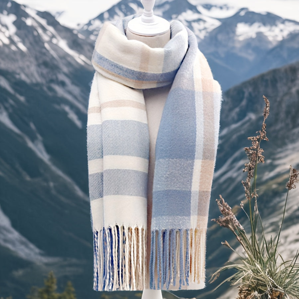 Karierter Schal mit Fransen weich Plaid-Muster