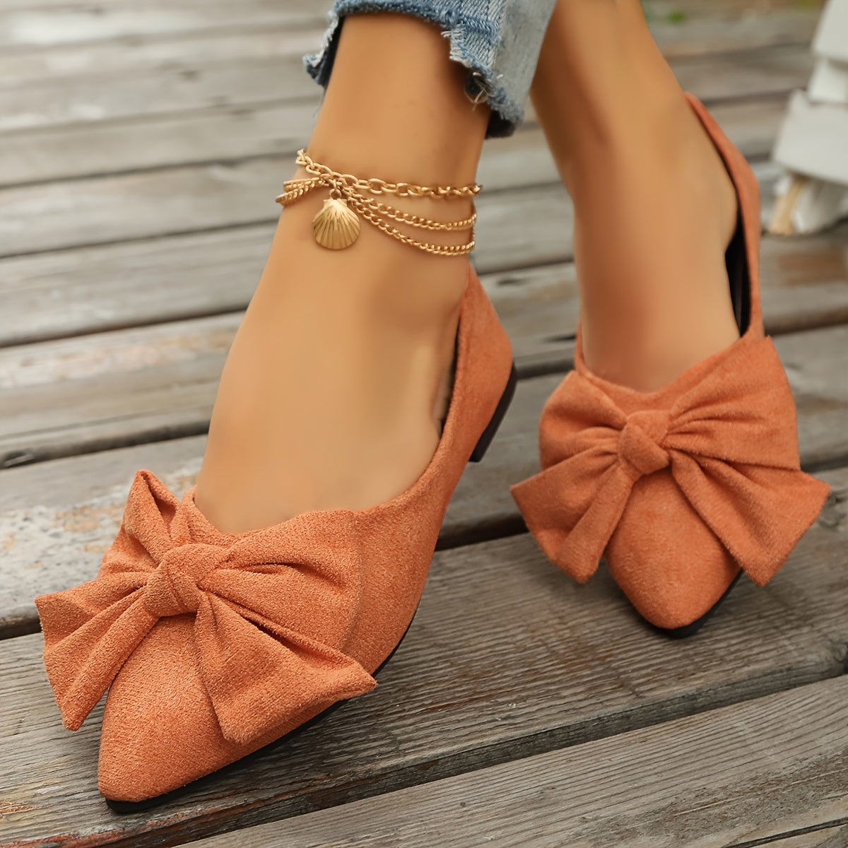Damen Ballerinas mit Spitze und großer Schleife – Elegante Flats für Alltag und Büro