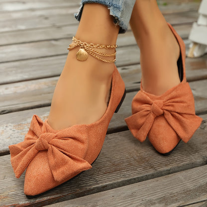 Damen Ballerinas mit Spitze und großer Schleife – Elegante Flats für Alltag und Büro