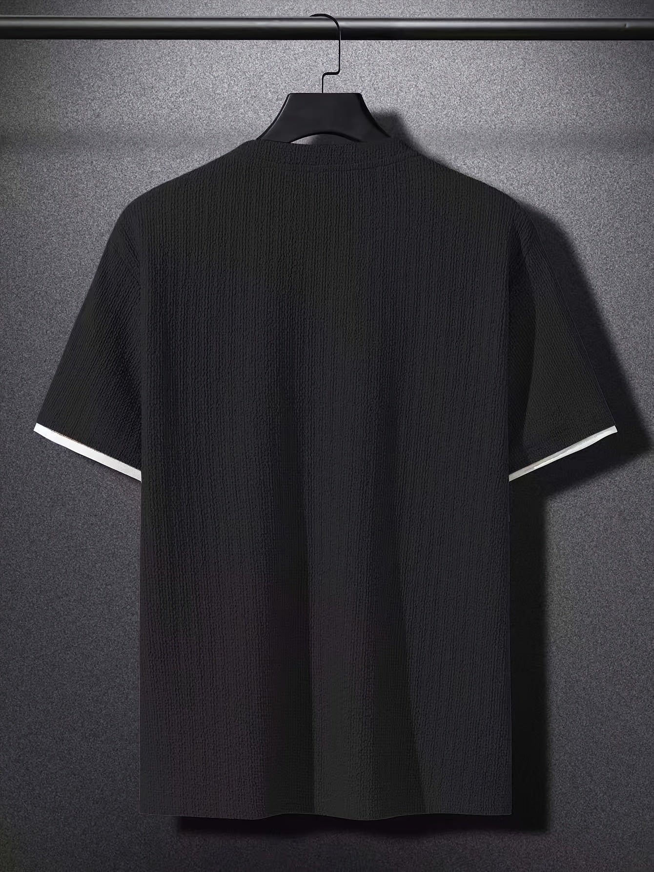 Herren T-Shirt mit Struktur, Modernes Kurzarm Basic, Freizeit & Urban Style