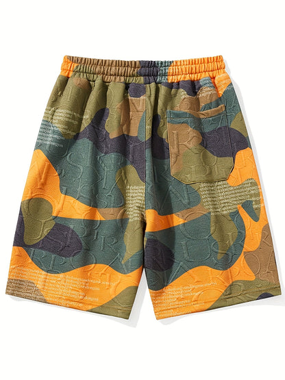 Herren Urban Style Grafik-Shorts mit Camouflage-Muster und Prägung – Freizeit & Streetwear