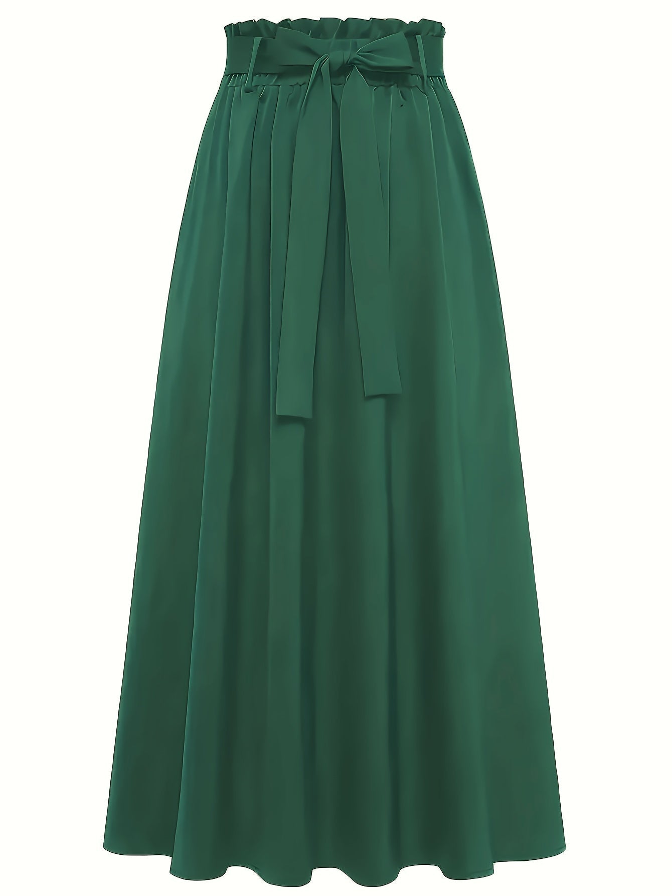 Damen Maxirock mit Paperbag-Bund und Schleife – Eleganter Freizeitrock für Alltag und Büro