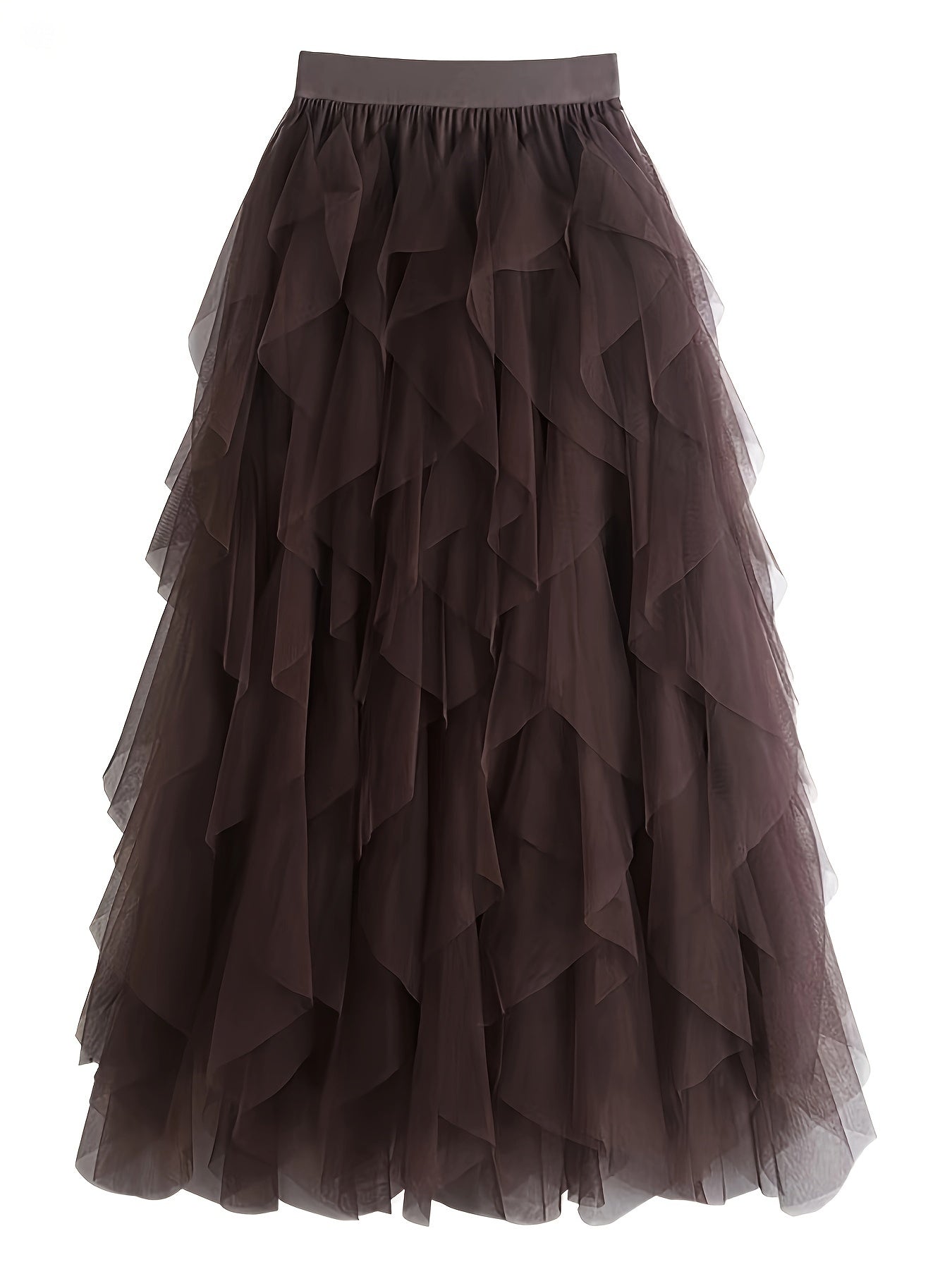 Damen Eleganter Maxirock mit Stufen und Volants für festliche Anlässe