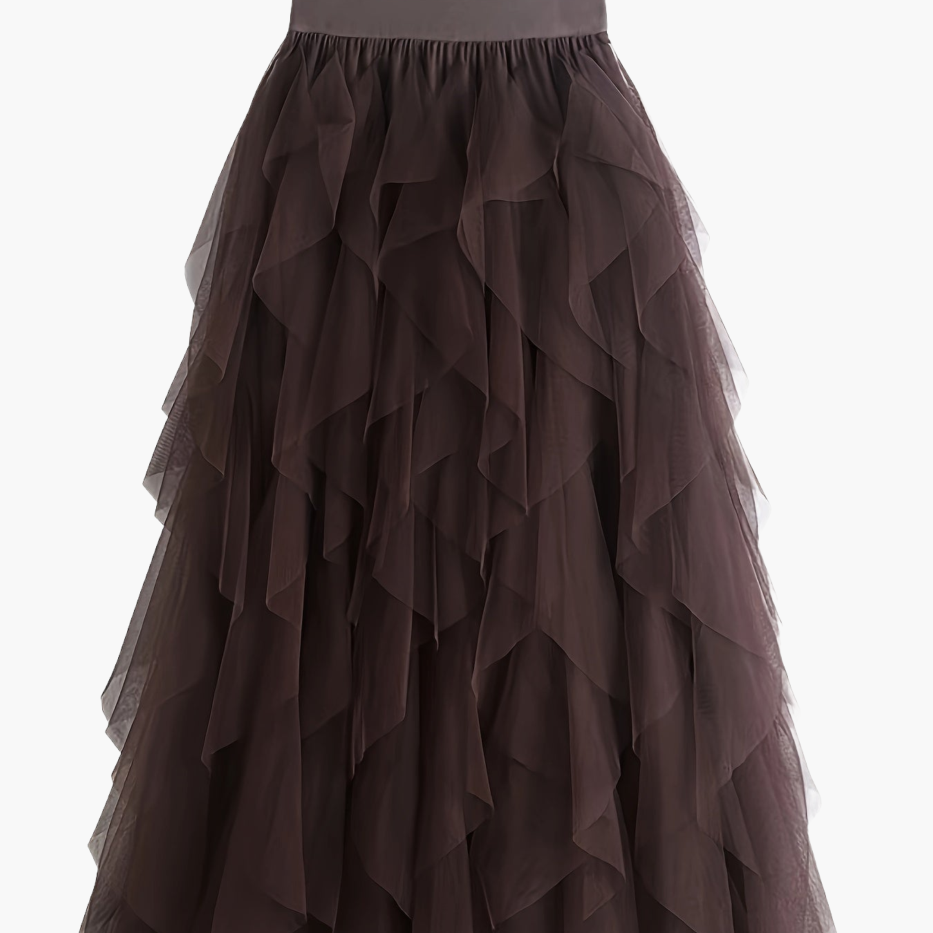 Damen Eleganter Maxirock mit Stufen und Volants für festliche Anlässe