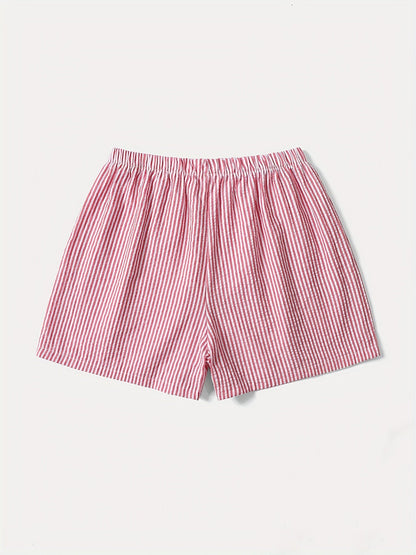Damen Elegante Gestreifte Shorts für Alltag und Freizeit