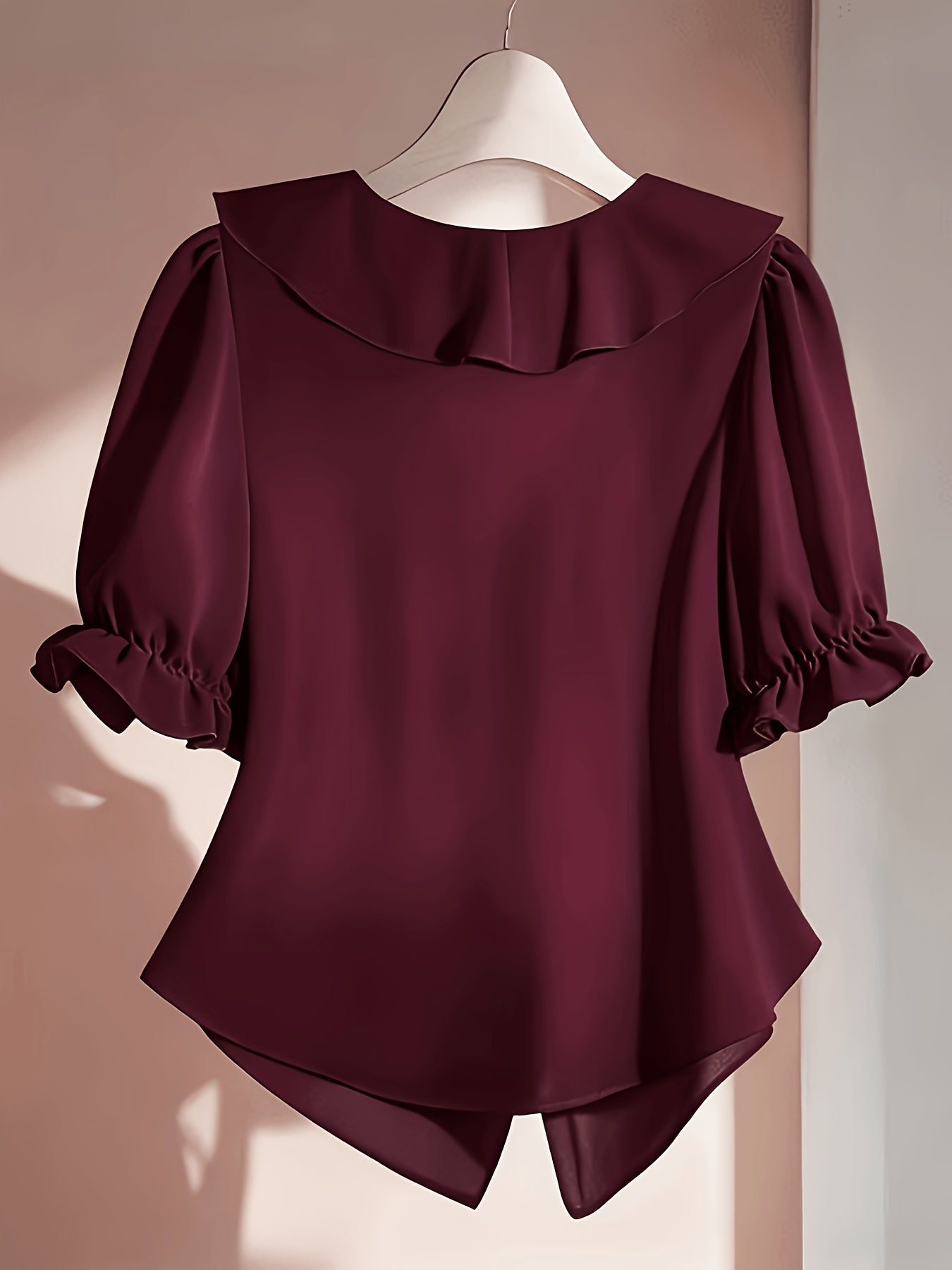 Damen Volant-Bluse mit Rüschen und Puffärmeln – Eleganter, femininer Stil für Büro & Freizeit