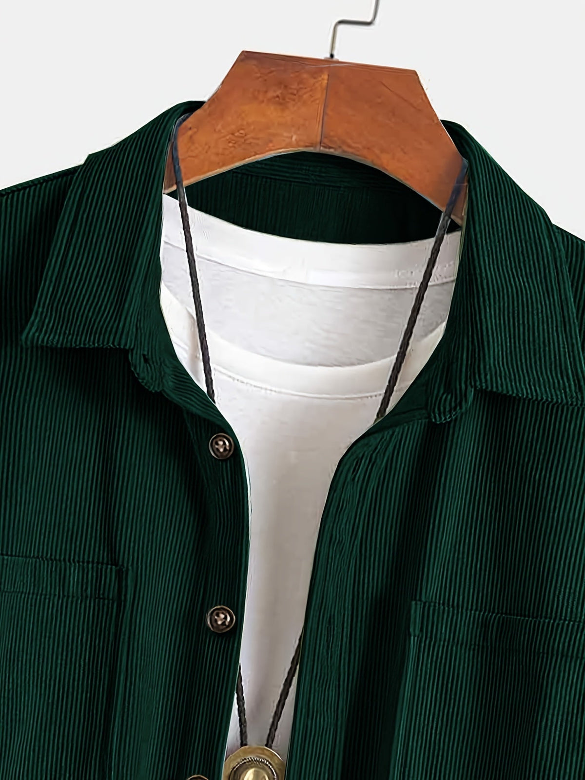 Herren Cordhemd Overshirt mit zwei Brusttaschen Langarm Freizeithemd