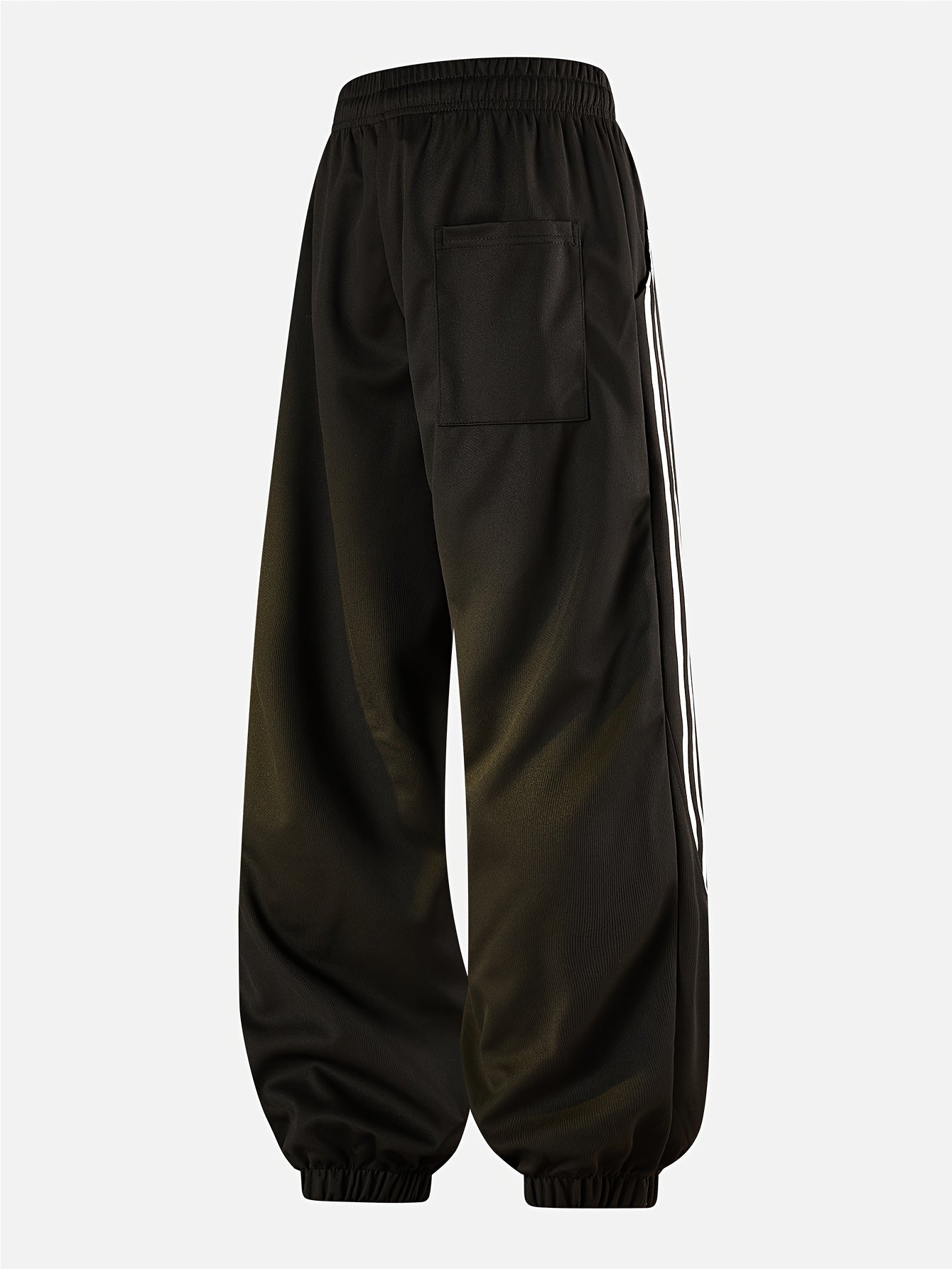 Herren Streetwear Jogginghose mit weitem Bein und Streifen – Urban Style Freizeit Trainingshose