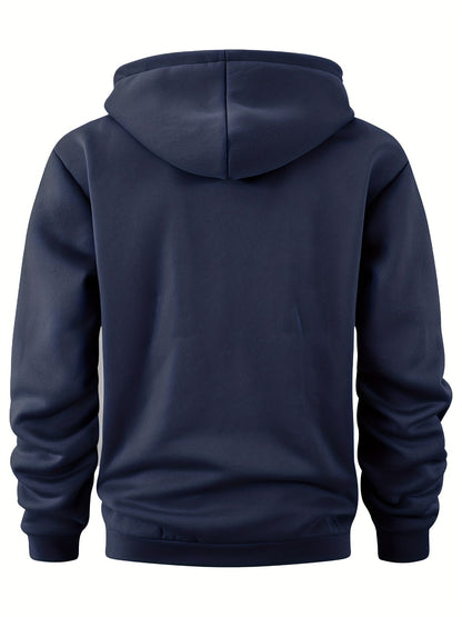 Herren Hoodie mit Reißverschluss, Kängurutasche und Kapuze