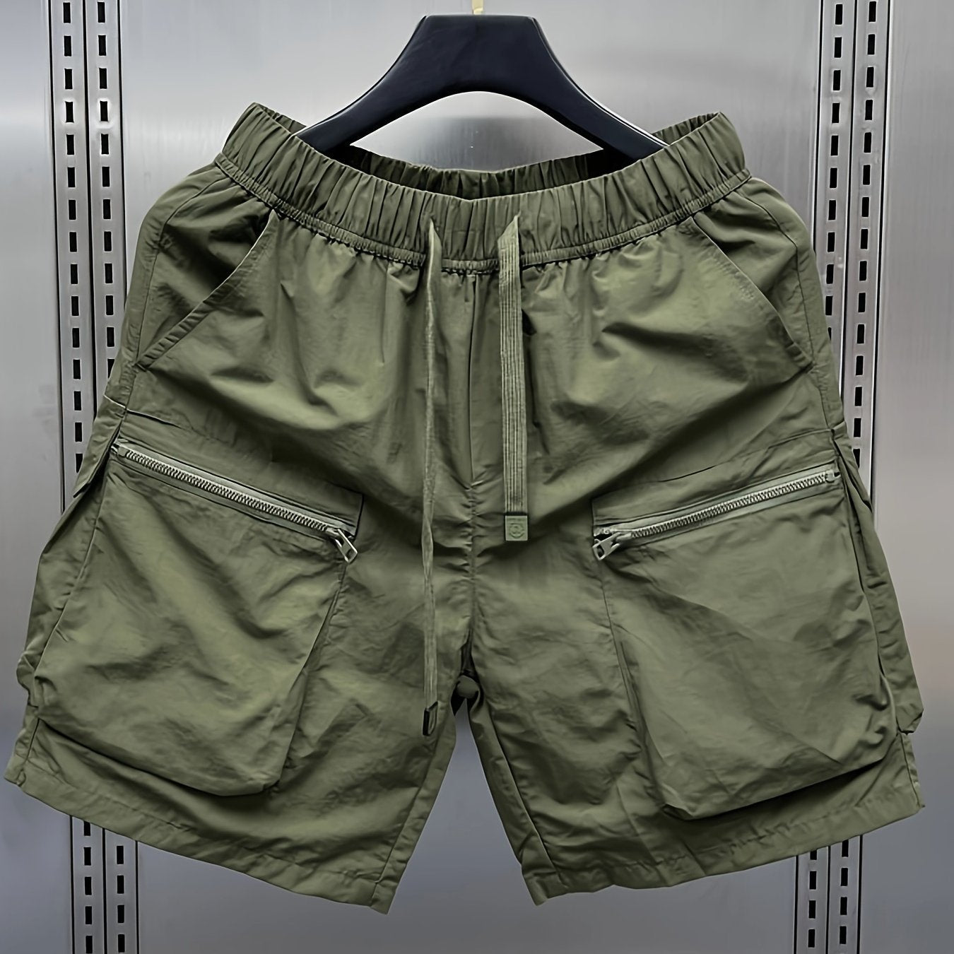 Herren Utility Cargo Shorts mit großen Taschen und Zippern – Funktionale Freizeitshorts