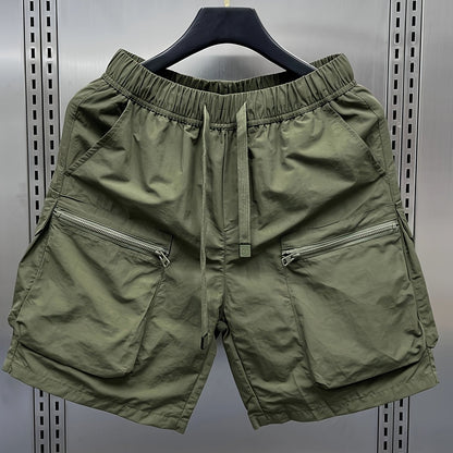 Herren Utility Cargo Shorts mit großen Taschen und Zippern – Funktionale Freizeitshorts
