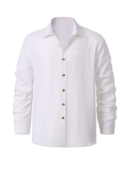 Herren Freizeithemd Langarm – Klassisches Button-Down-Hemd für Alltag und Büro