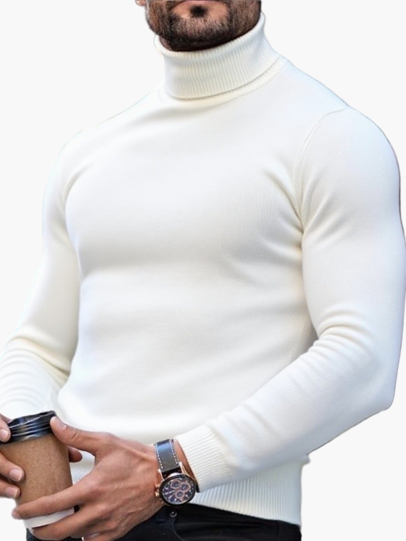 Herren Rollkragenpullover mit modernem Slim-Fit