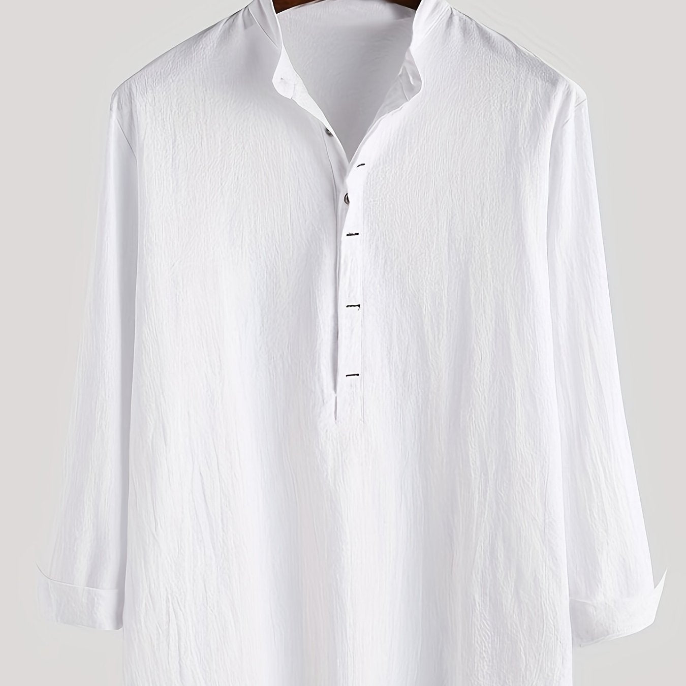Herren Henley Langarmshirt mit Stehkragen und Knopfleiste – Modernes Freizeitoberteil für Alltag und Urlaub