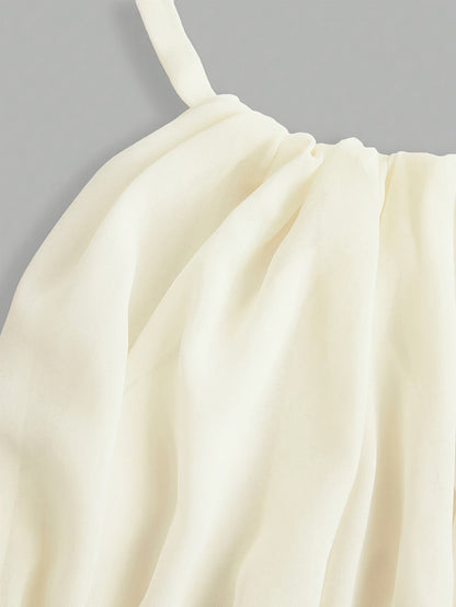 Damen Haltertop mit Raffungen und Schößchen – Elegantes Blusentop für Alltag und besondere Anlässe