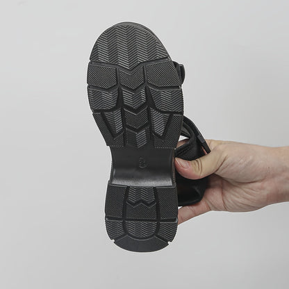 Damen Plateau-Sandalen mit Klettverschluss für Alltag und Freizeit – Sportlicher Look