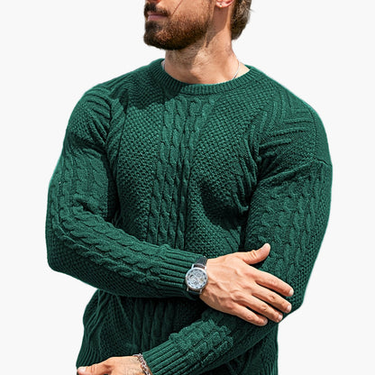 Herren Strickpullover mit Zopfmuster – Modischer Freizeitpulli für Herbst & Winter