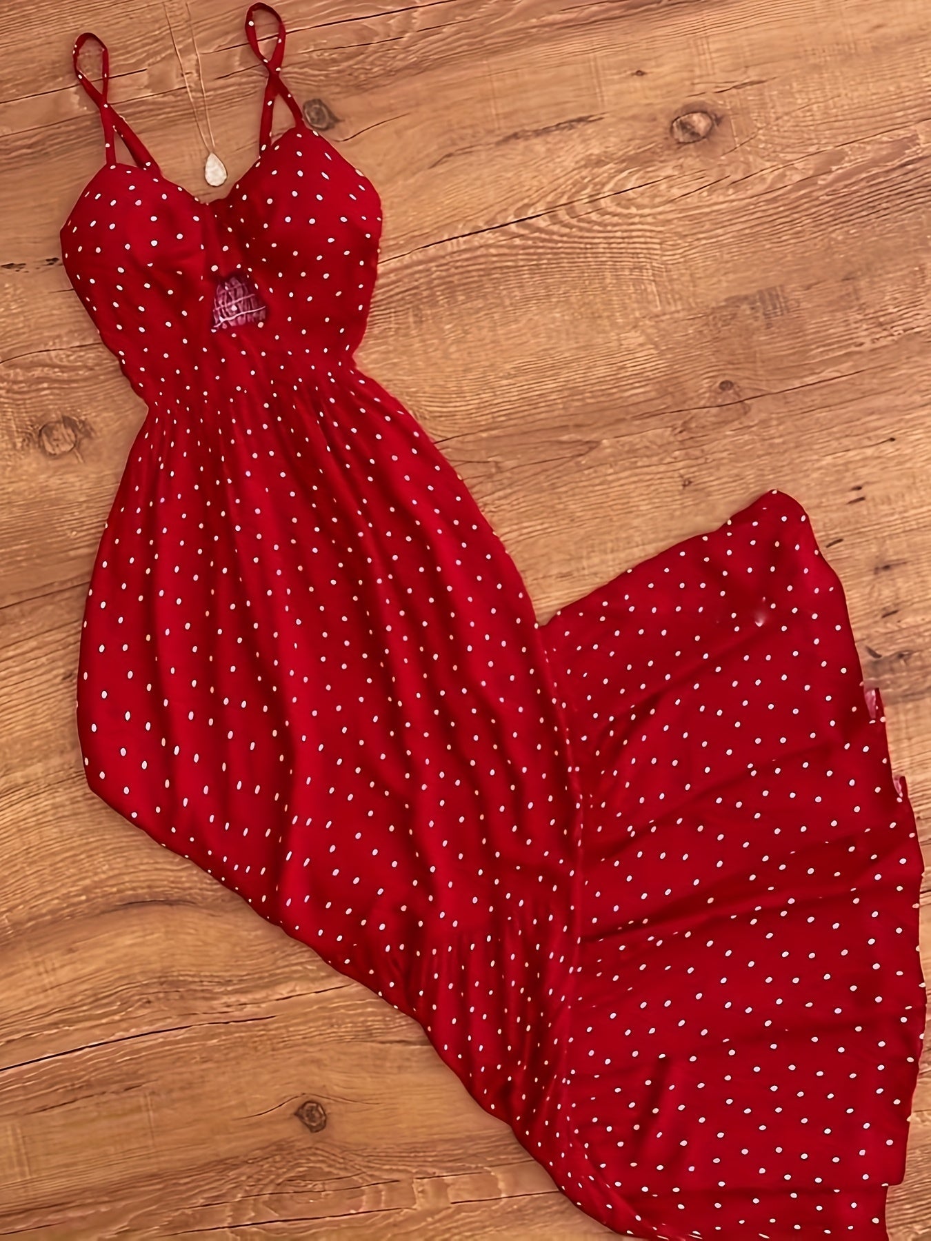 Damen Maxikleid Vintage-Stil mit Punkten und Volants – Eleganter Sommer-Look