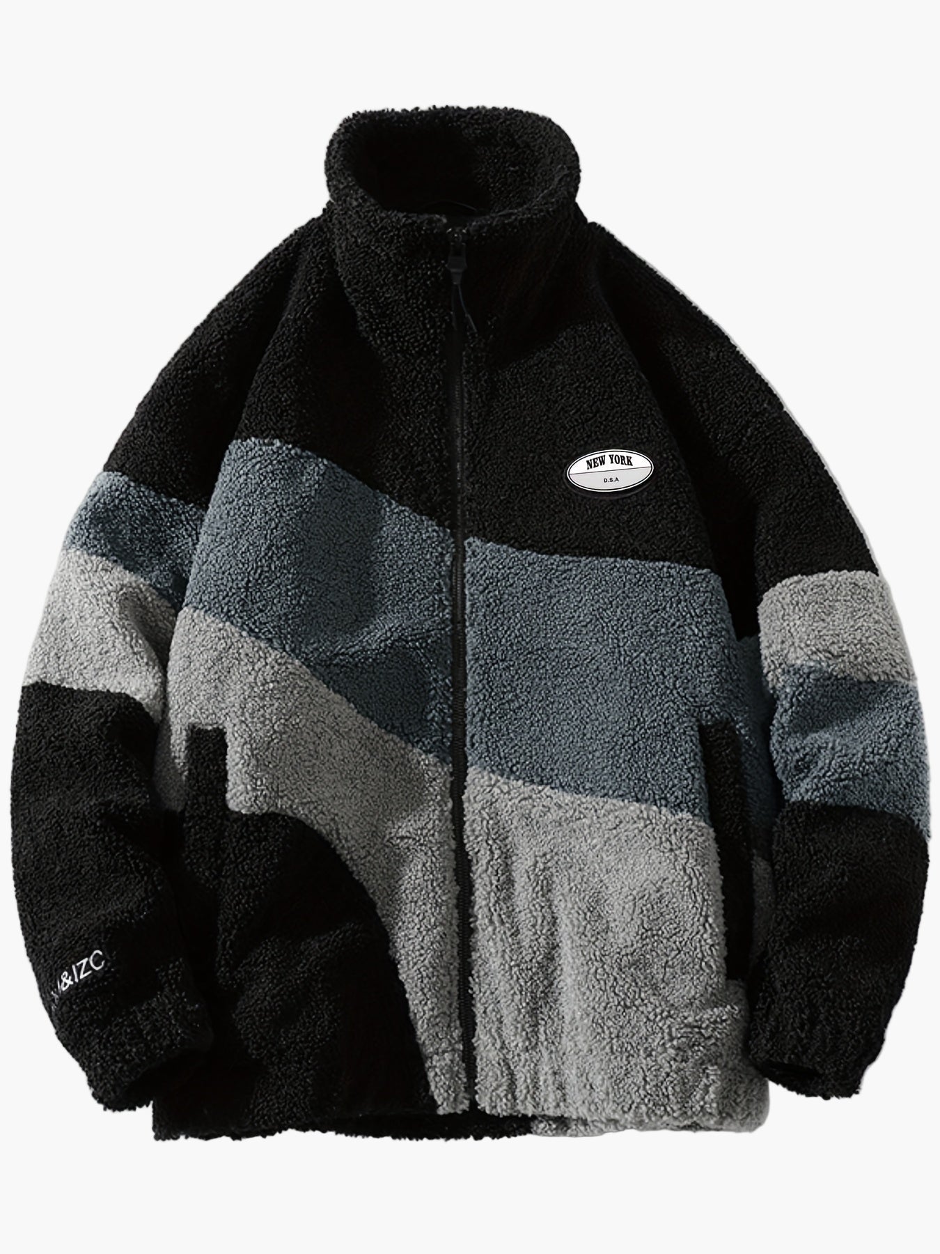 Herren Fleecejacke im Preppy Stil – Weicher Colorblock Softshell für Freizeit & Alltag