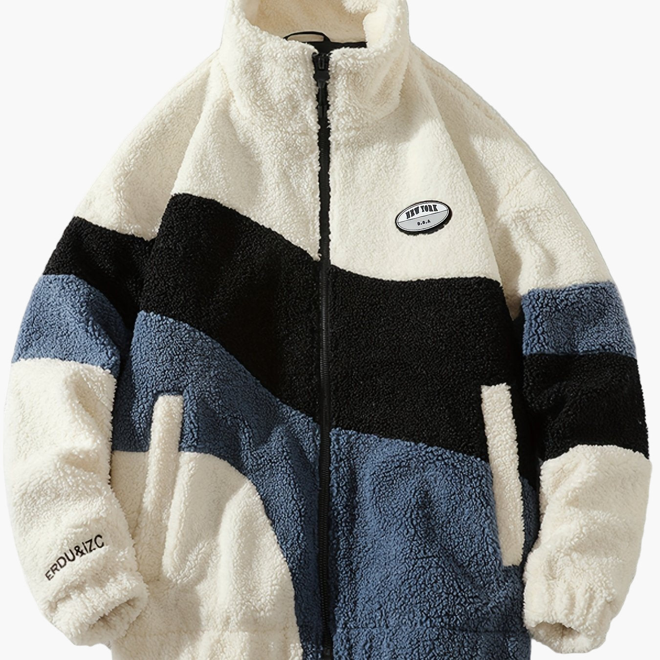 Herren Fleecejacke im Preppy Stil – Weicher Colorblock Softshell für Freizeit & Alltag