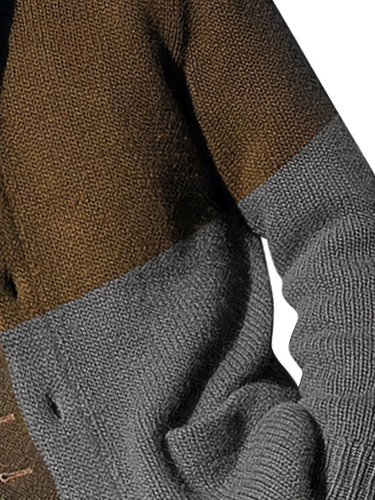 Herren Strickjacke mit Schalkragen, Zweifarbig, Knopfleiste, Lange Ärmel