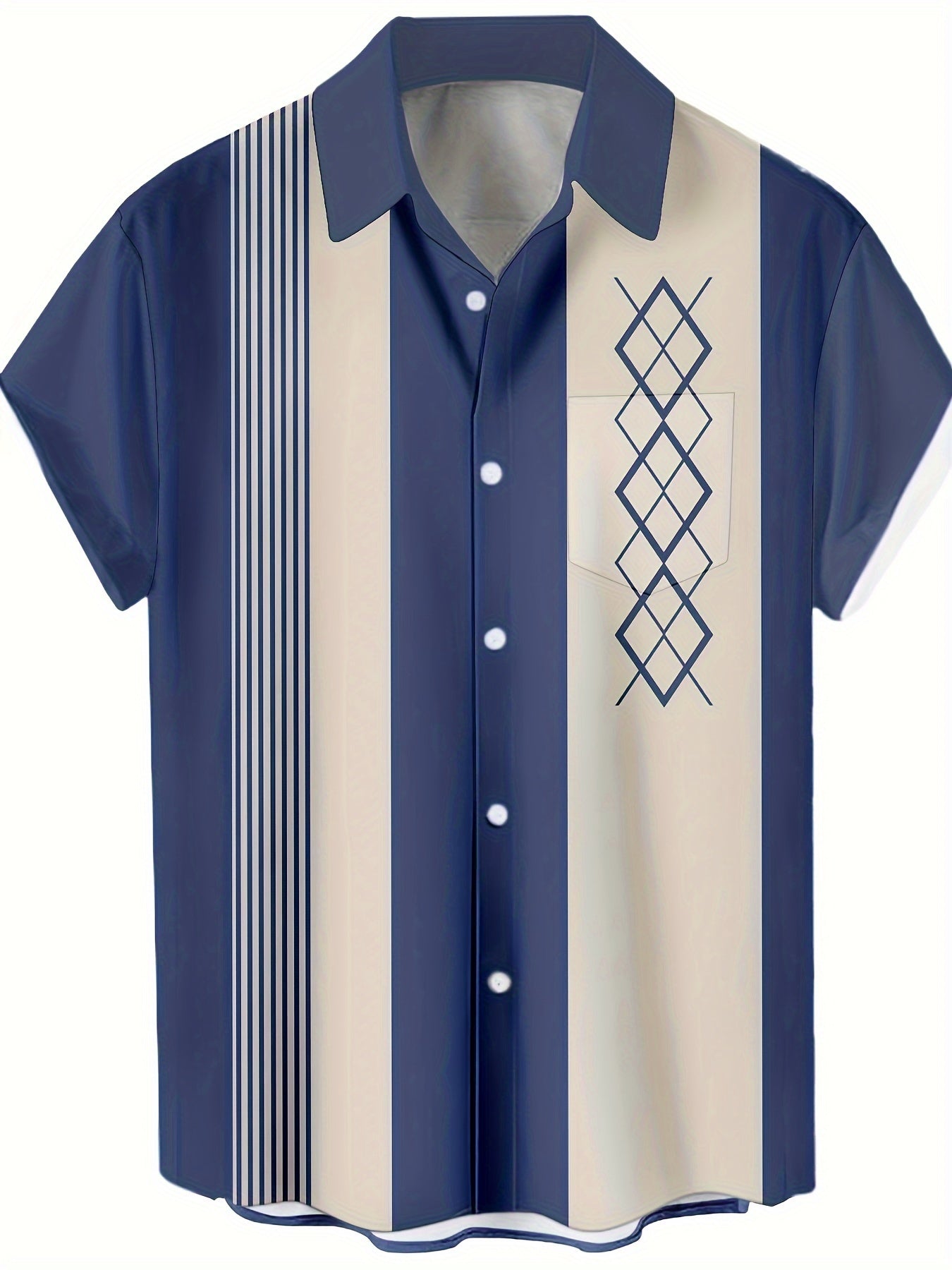 Herren Bowlinghemd im Retro-Stil für Freizeit und Sommer