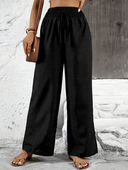 Damen Weite Freizeithose mit Elastikbund – Eleganter Stil für Alltag und Urlaub