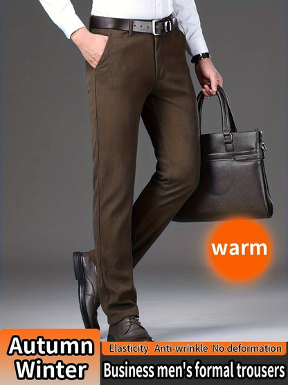 Herren Kordhose, gerade geschnitten, warm, Business Anzughose