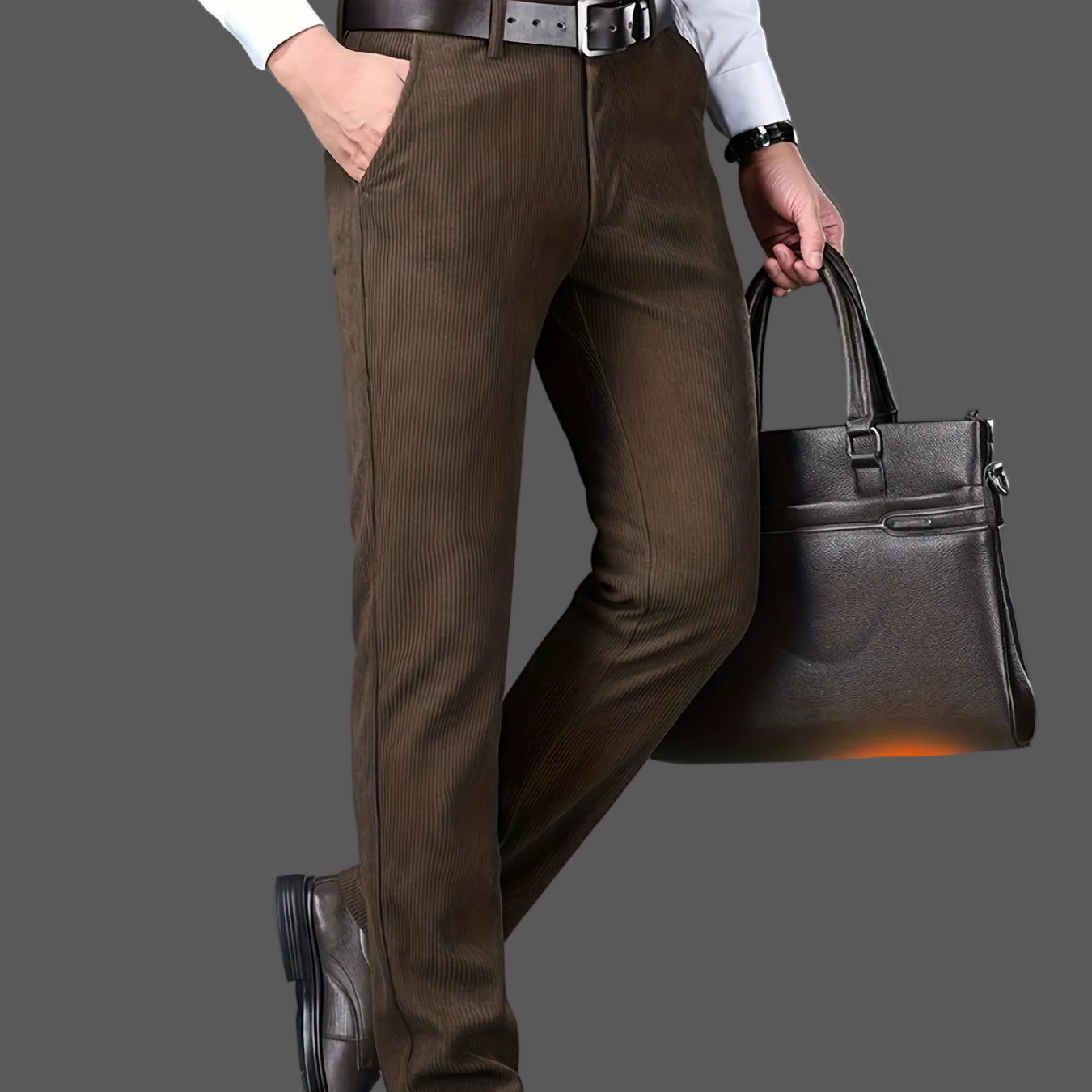 Herren Kordhose, gerade geschnitten, warm, Business Anzughose