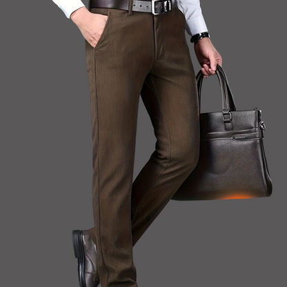 Herren Kordhose, gerade geschnitten, warm, Business Anzughose