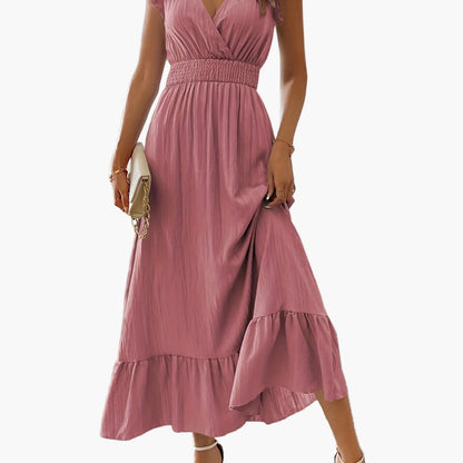 Damen Elegantes Maxikleid mit Volantärmeln und Schmeichelnder Taille – Perfekt für Sommer und besondere Anlässe