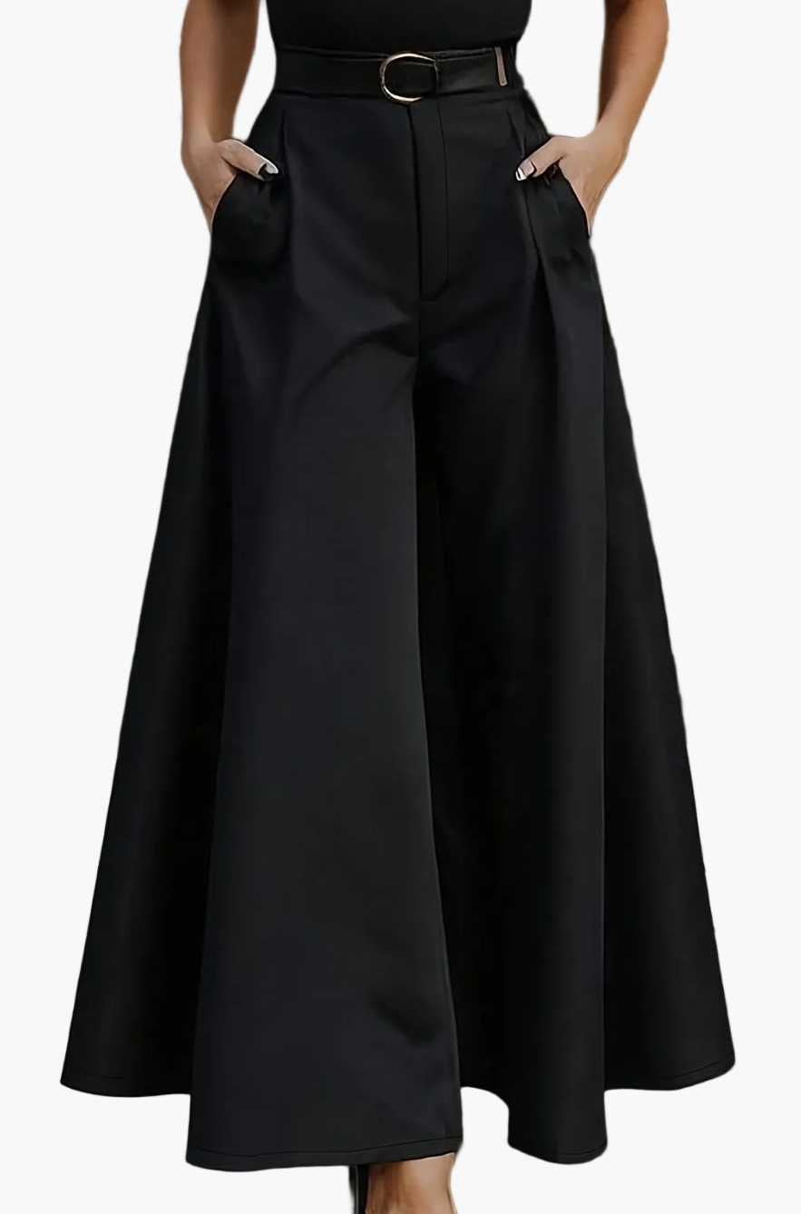 Damen Weitbeinige Palazzo-Hose Eleganter High-Waist Business & Abend-Look