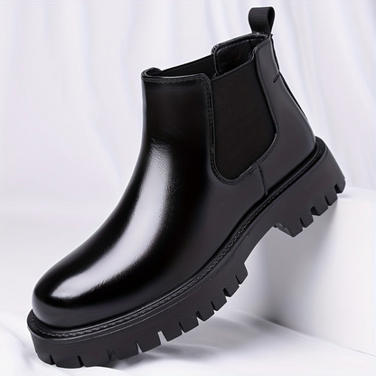 Schwarze Chelsea Boots mit Profilsohle für Damen