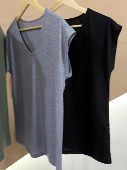 Damen V-Ausschnitt Basic T-Shirt 3er-Pack