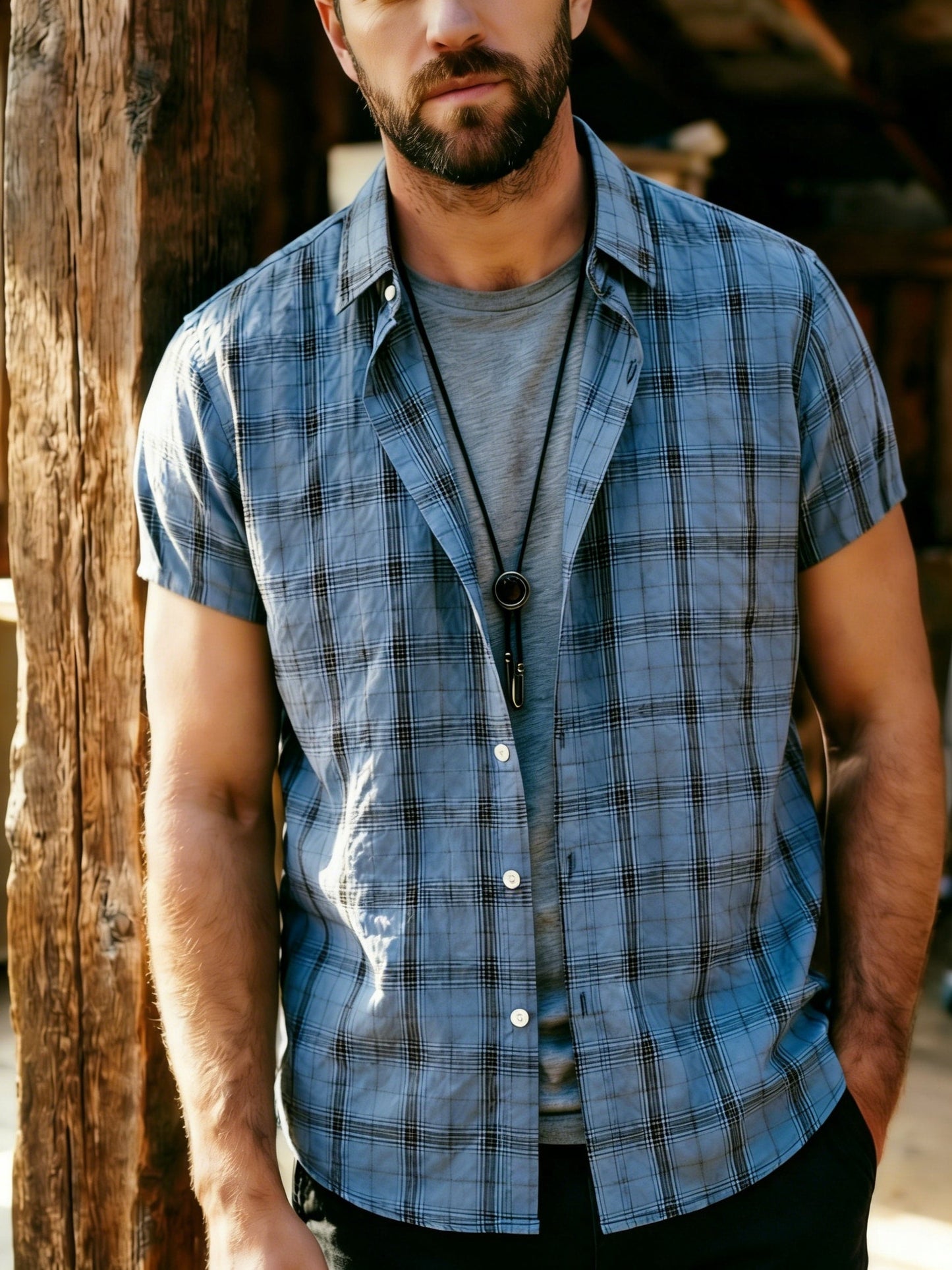 Herren Freizeit Kurzarm-Hemd im Karo-Design – Stilvolle Sommer-Mode für Alltag und Ausgehen