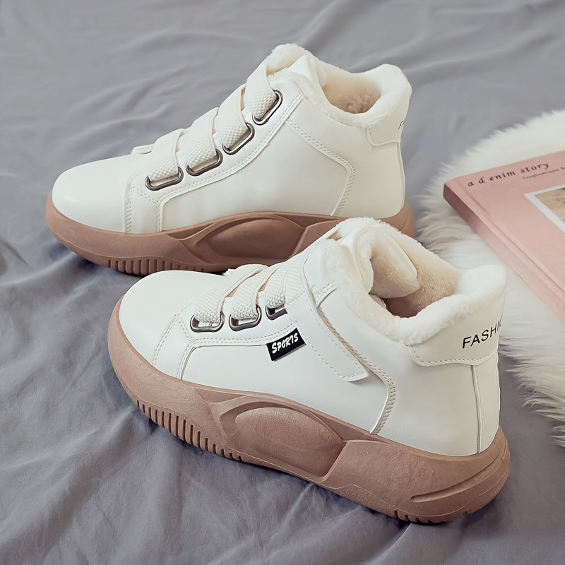 Damen High-Top Sneaker mit Klettverschluss und Futter