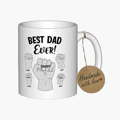 Vatertagsgeschenk Tasse für Männer – Personalisierte Beste Papa Ever Tasse mit Kindernamen – Geschenkidee für Väter zum Vatertag