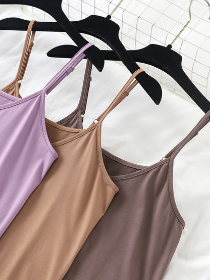 Damen Nachthemd – Elegantes Spaghettiträger Slipdress für gemütliche Nächte und entspannte Tage