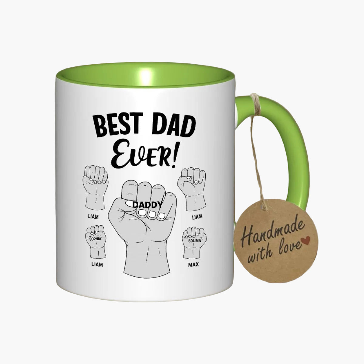 Vatertagsgeschenk Tasse für Männer – Personalisierte Beste Papa Ever Tasse mit Kindernamen – Geschenkidee für Väter zum Vatertag