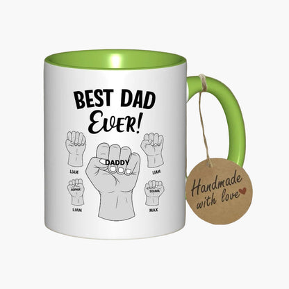 Vatertagsgeschenk Tasse für Männer – Personalisierte Beste Papa Ever Tasse mit Kindernamen – Geschenkidee für Väter zum Vatertag