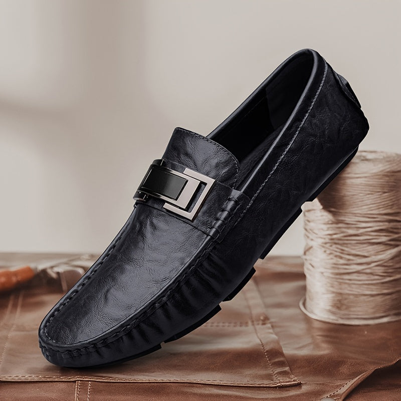 Herren Mokassins Slip-On Loafer mit Schnalle – Eleganter Freizeitschuh für Alltag und Freizeit