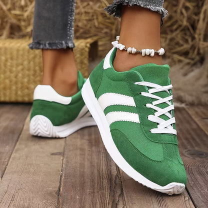 Damen Sneaker Retro-Look Freizeit Komfortschuh für Alltag & Sport