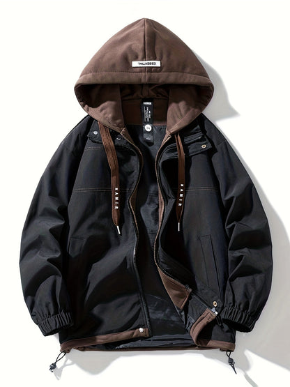 Unisex Jacke mit Kapuze und Reißverschluss, mehrfarbig