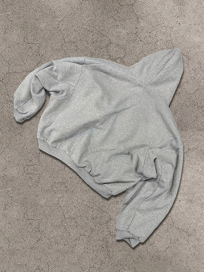 Unisex Reißverschluss-Hoodie Grau mit kariertem Futter, lässig