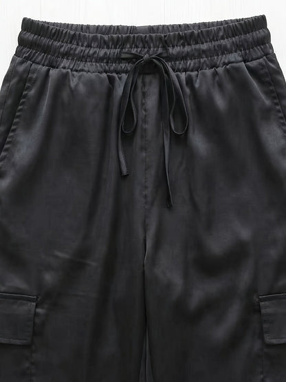 Damen Jogginghose mit Cargo-Taschen und elegantem Schnitt für Alltag und Büro